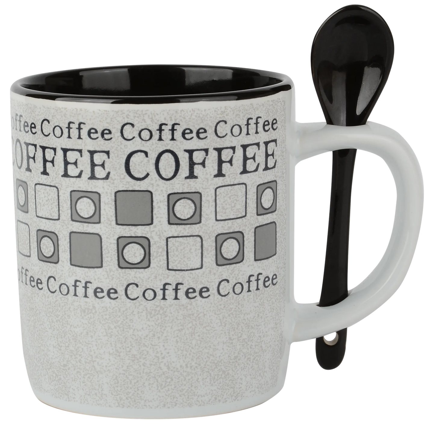 Coffee Mug and Spoon Set (8 Pieces - 4 Mugs + 4 Spoons)