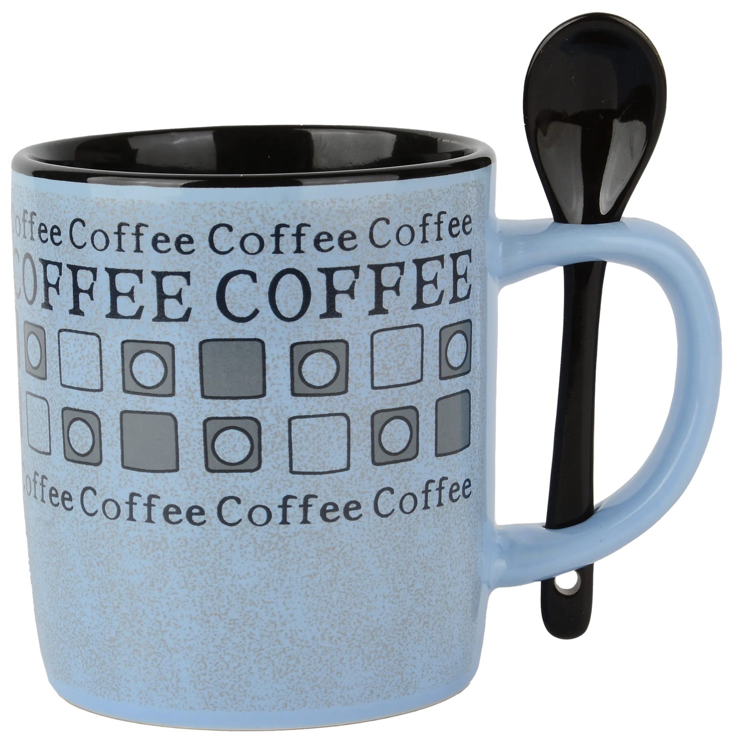 Coffee Mug and Spoon Set (8 Pieces - 4 Mugs + 4 Spoons)