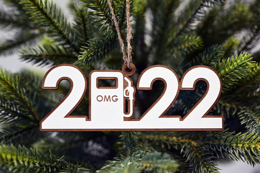 2022 Wood Funny Gas Christmas Ornament