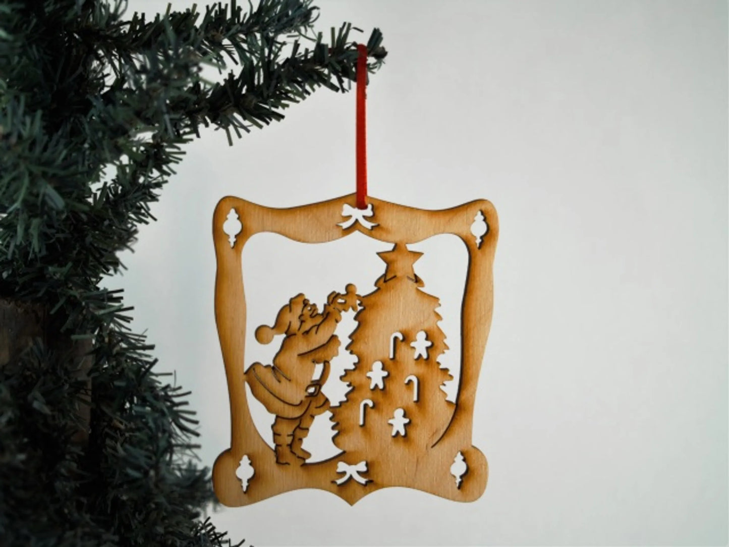 Christmas Themed Unfinished Tree Ornament