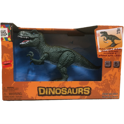 Dinosaur Figurine Toys with Sound Effects, Left Arm Pull