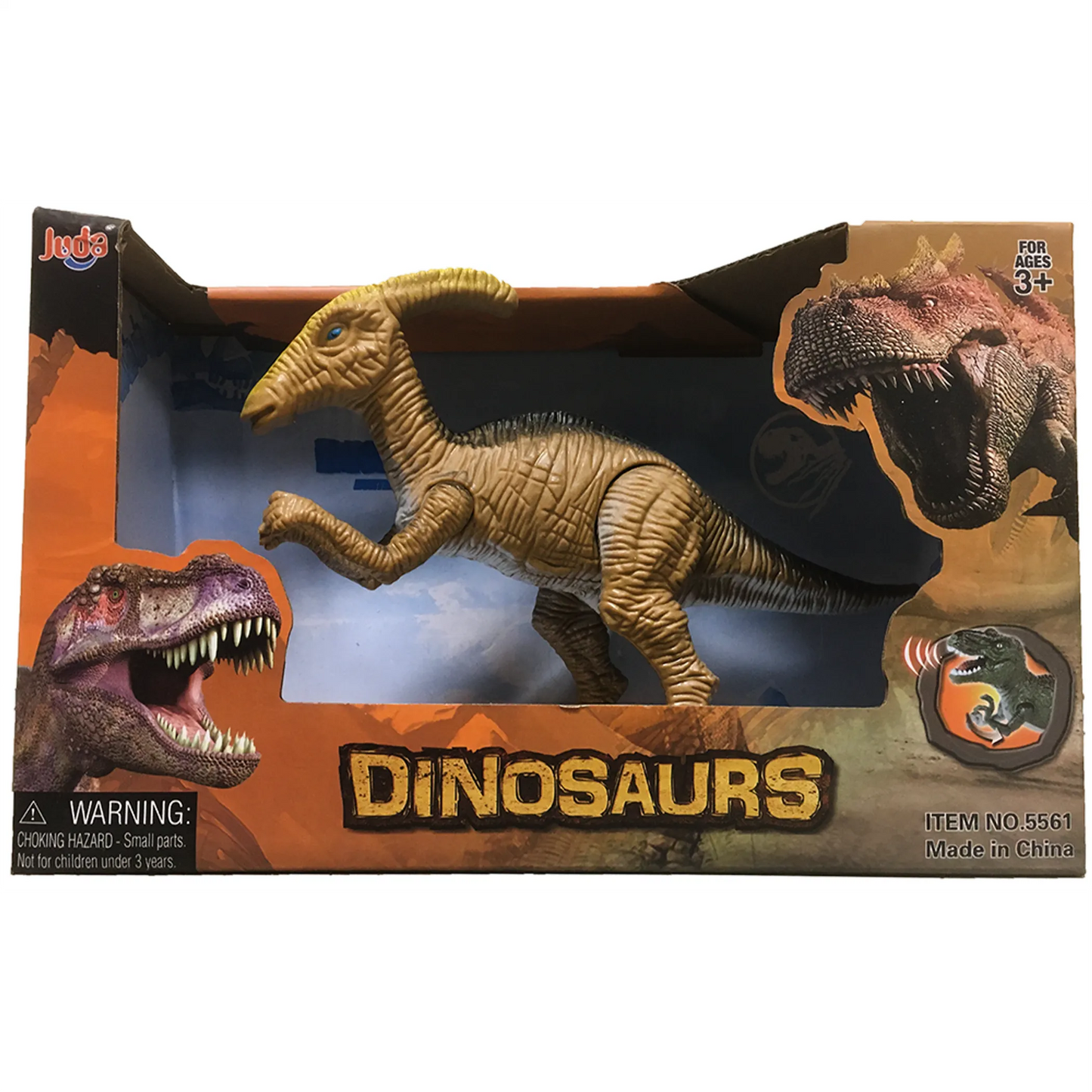 Dinosaur Figurine Toys with Sound Effects, Left Arm Pull