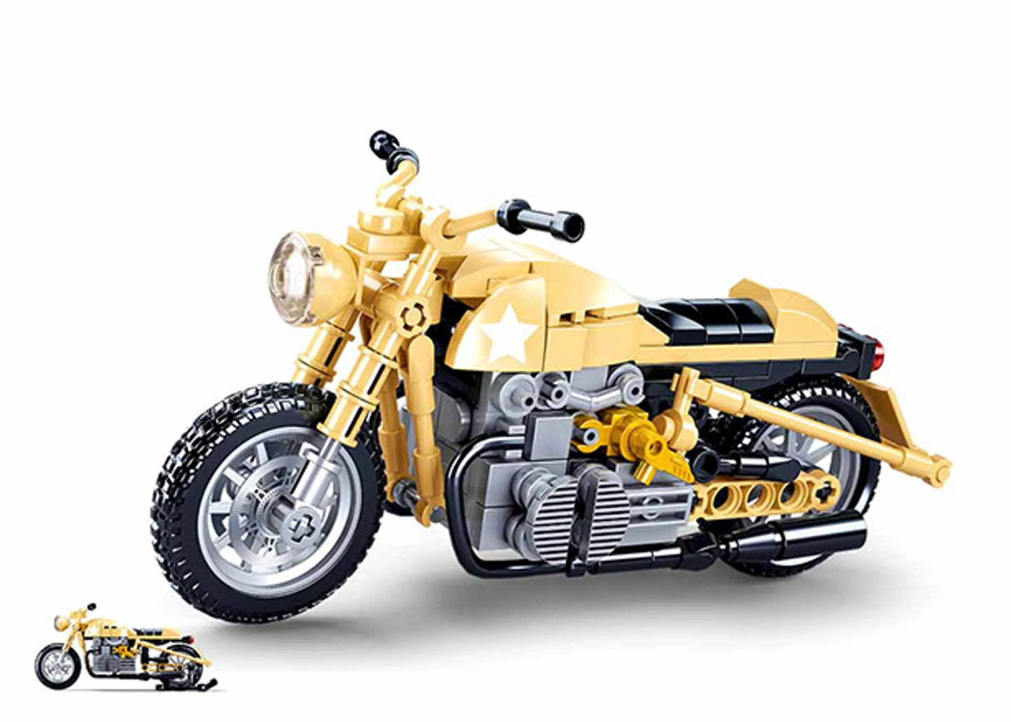 Yellow Motorcycle Building Brick Kit (223 pcs)