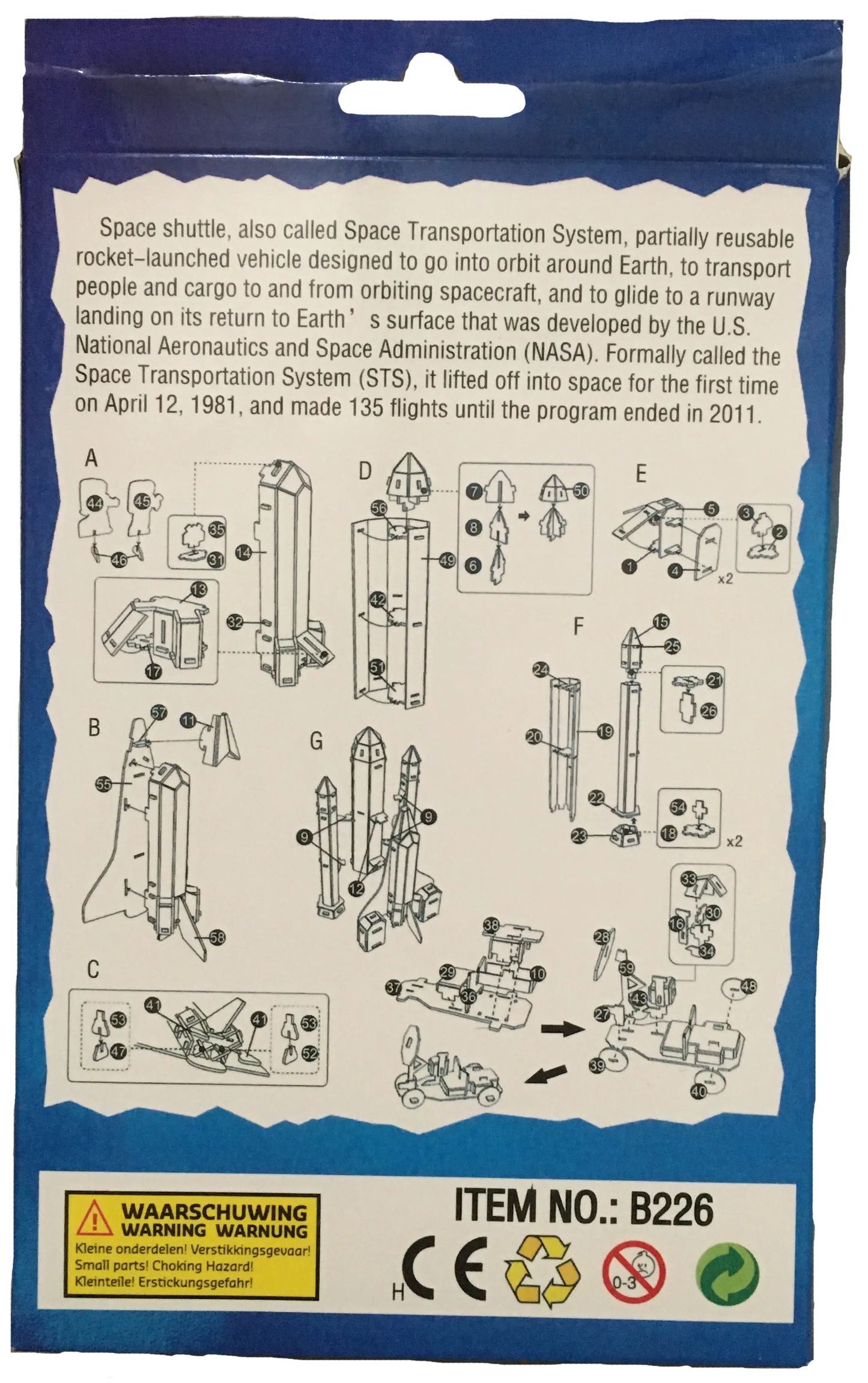 Space Shuttle 3D NASA Puzzle (67 Pcs)