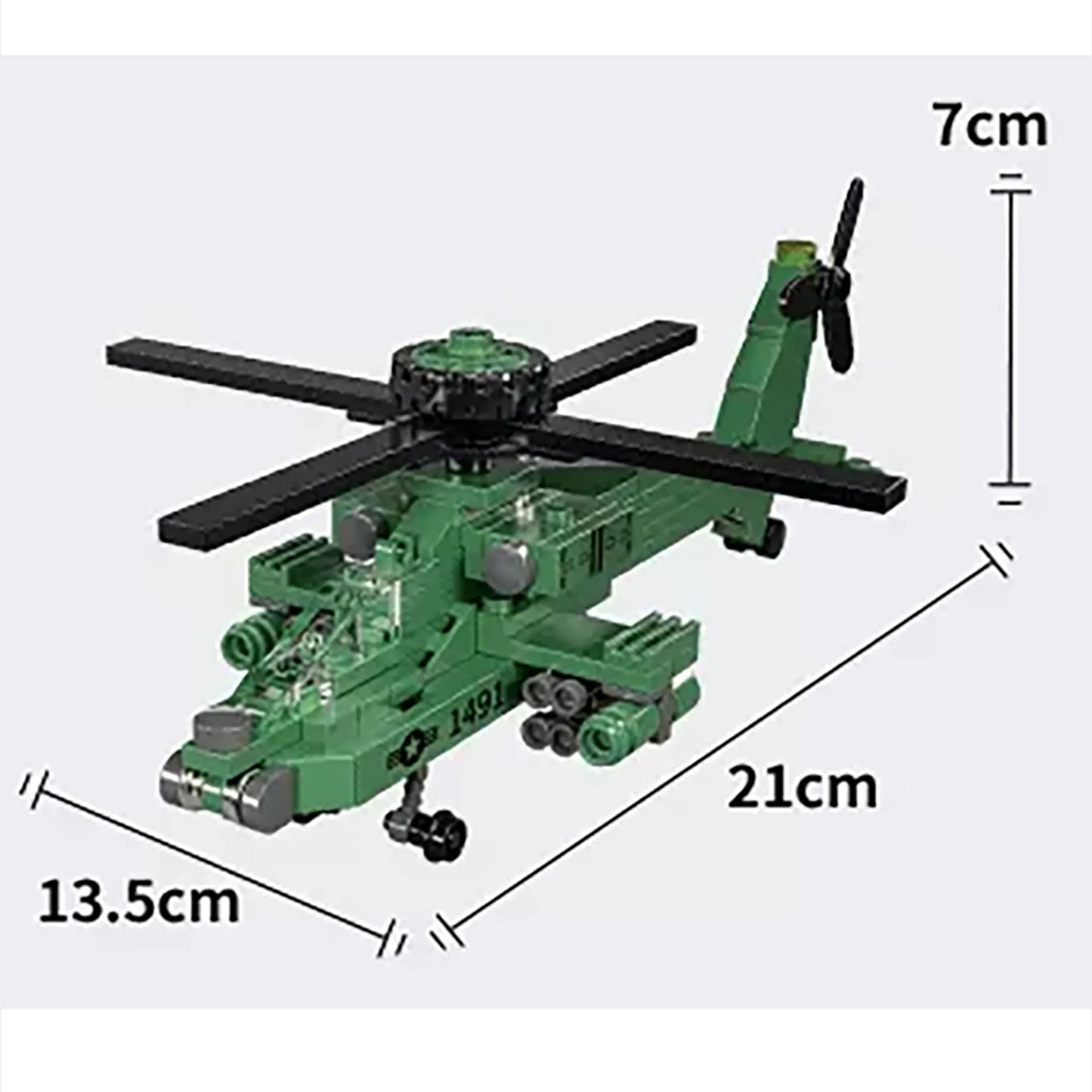 AH-64 Apache Helicopter Building Brick Kit (146 pcs)