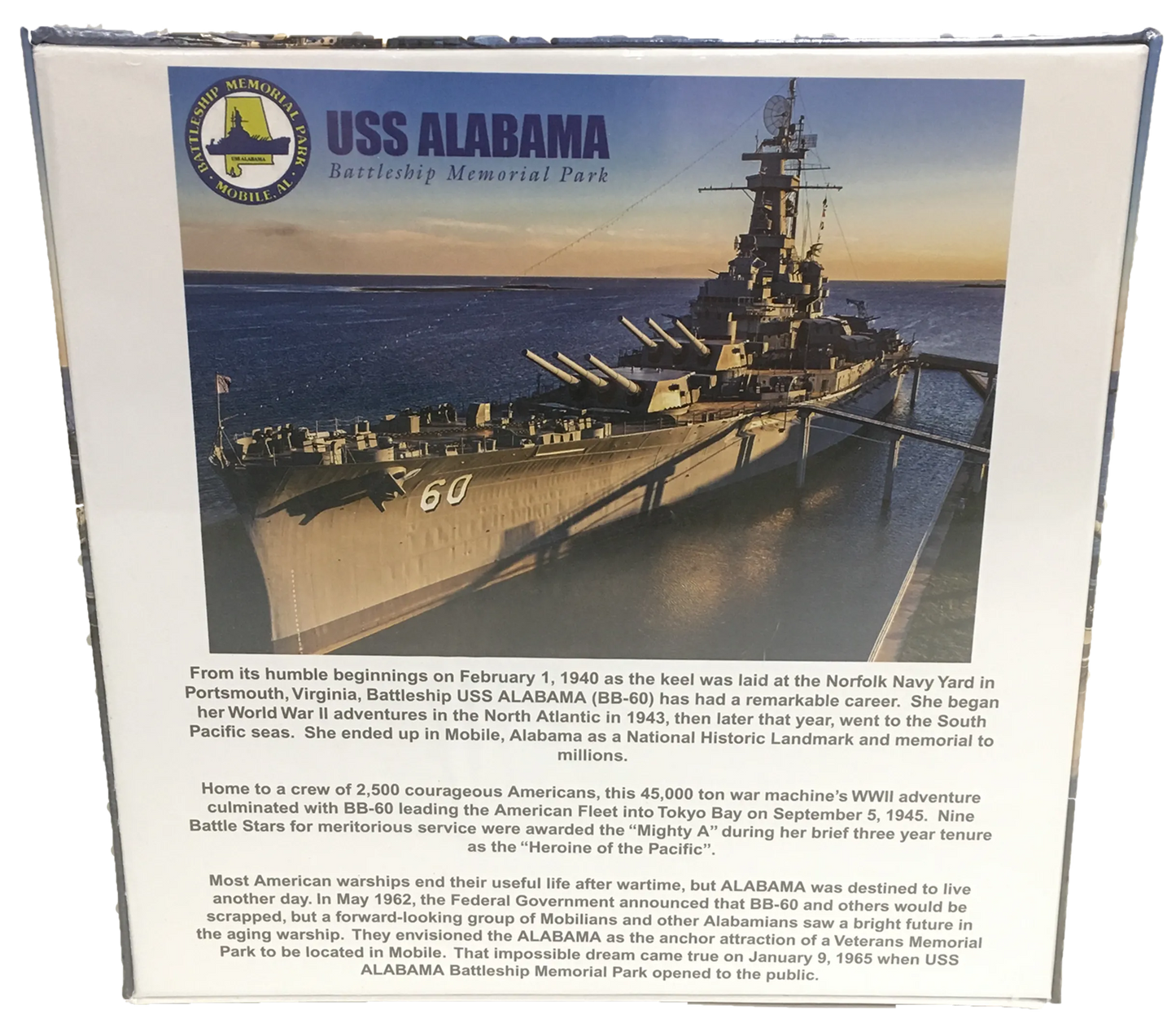 USS Alabama Battleship Cardboard Puzzle 1000-pc 2mm