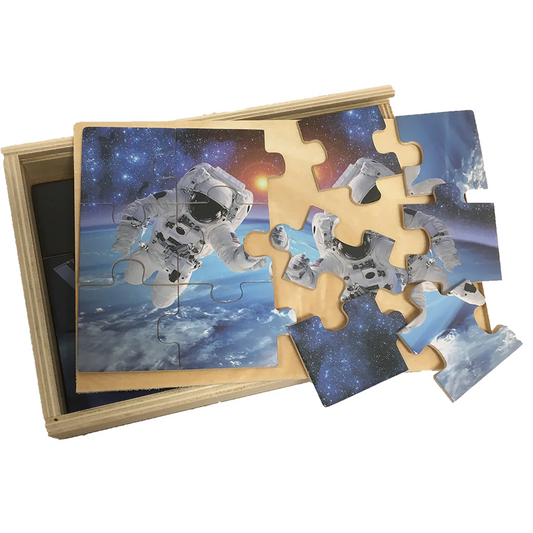 NASA 4-in-1 Wood Space 12pc Jigsaw Puzzle Set