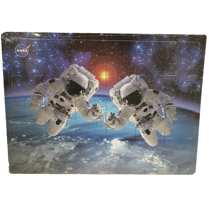 NASA Astronauts in Space Wood Jigsaw Puzzle - 24 Pcs