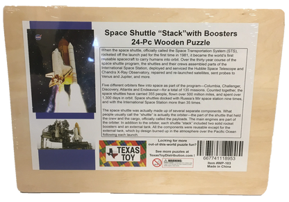 NASA Space Shuttle Stack Launch Wood 24-pc Jigsaw Puzzle