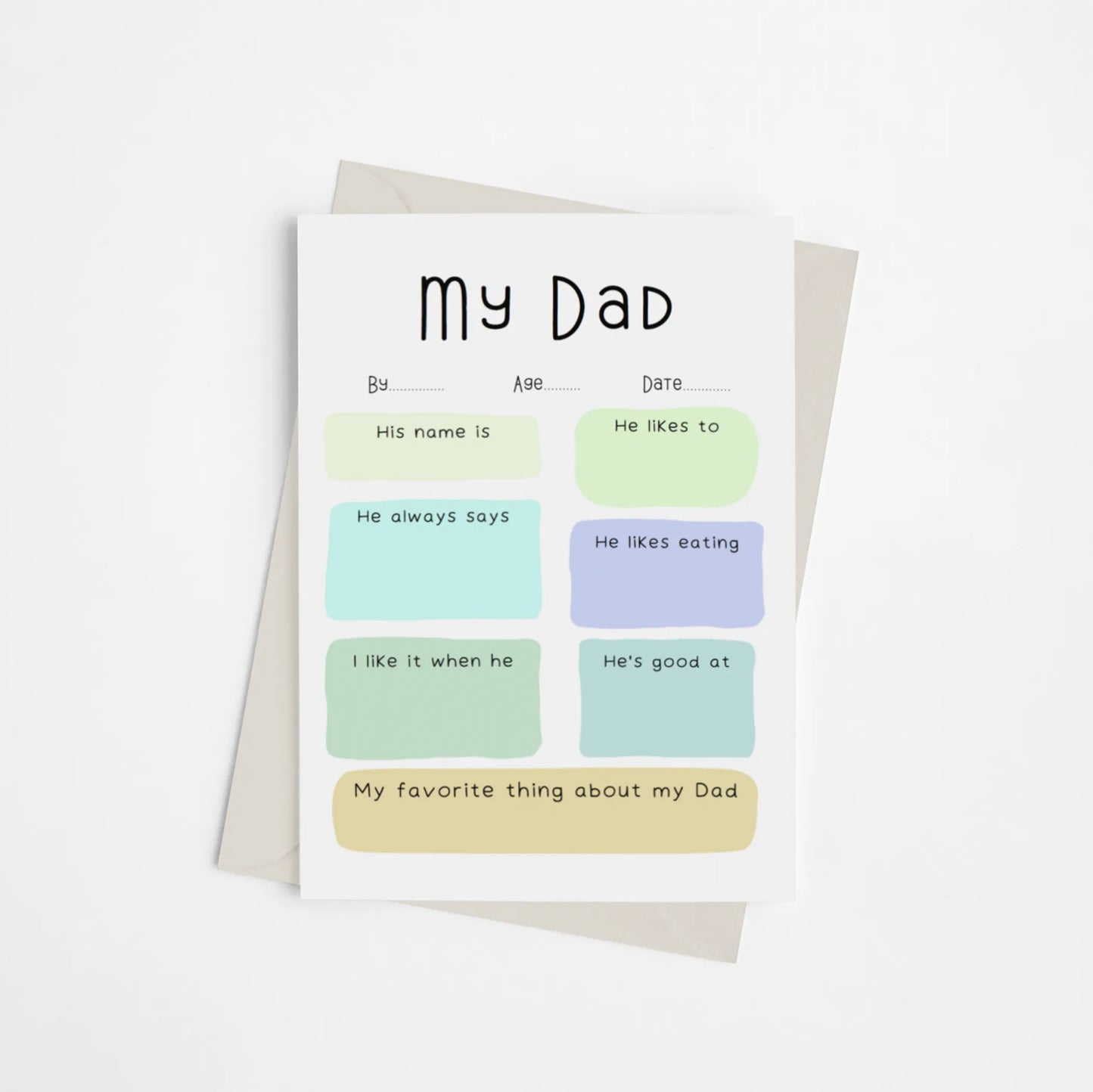 "My Dad" - Fill in the Blank Father's Day Card