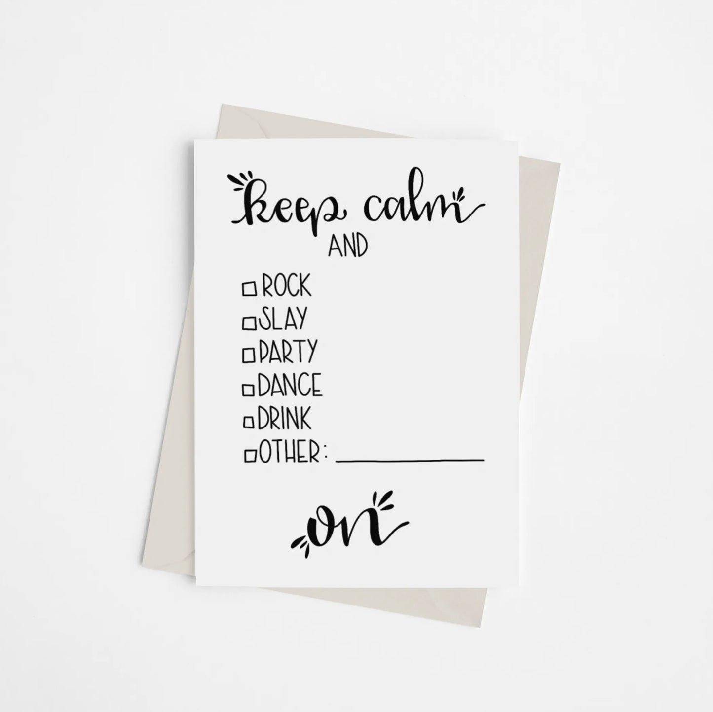 "Keep Calm and..." Checklist - Greeting Card