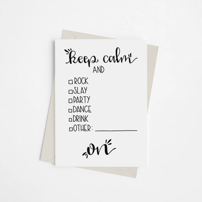 "Keep Calm and..." Checklist - Greeting Card