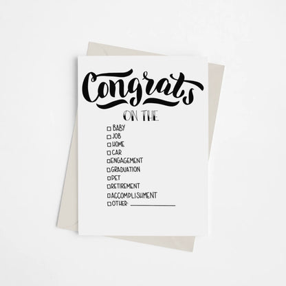 "Congrats.." Checklist - Greeting Card