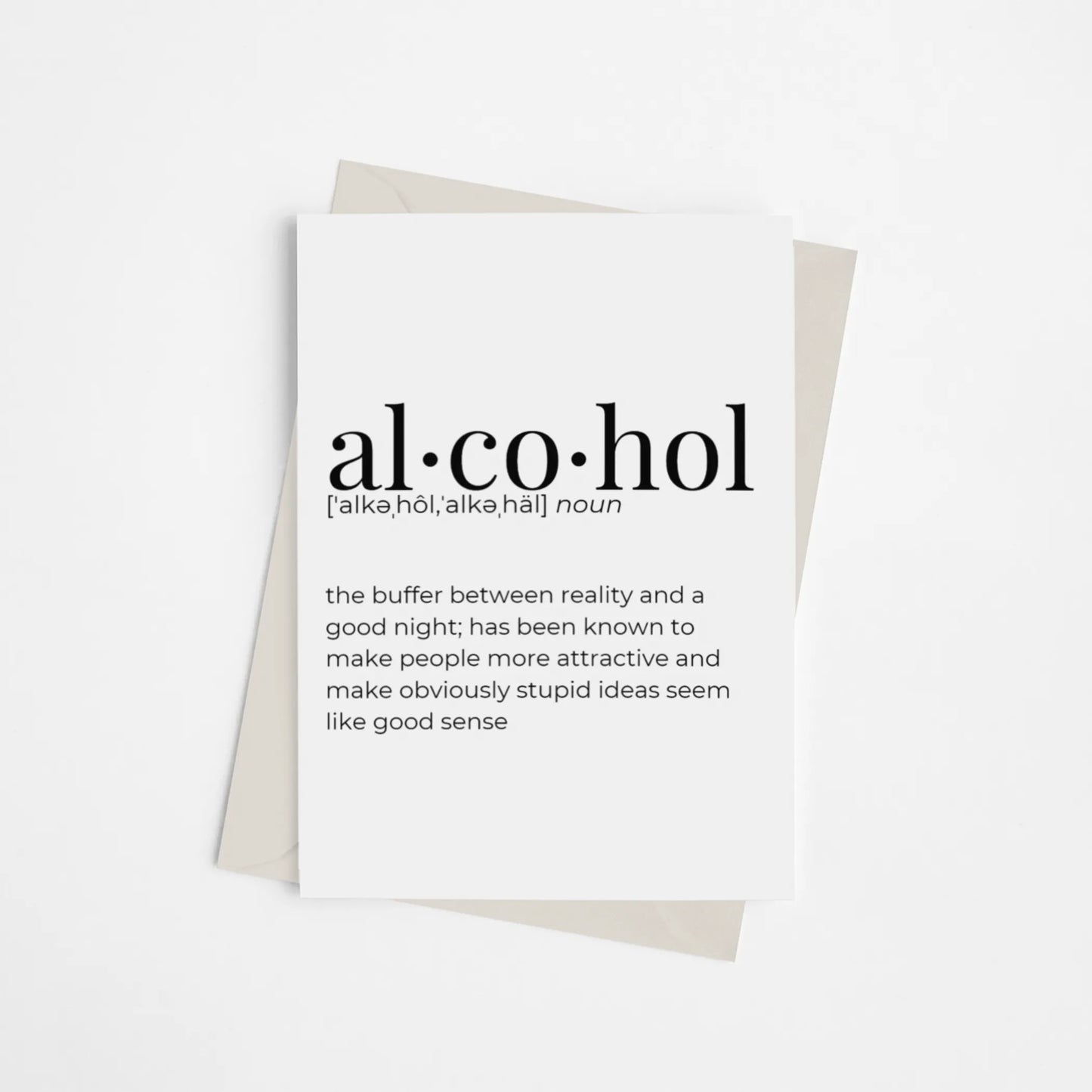 Alcohol Definition - Greeting Card