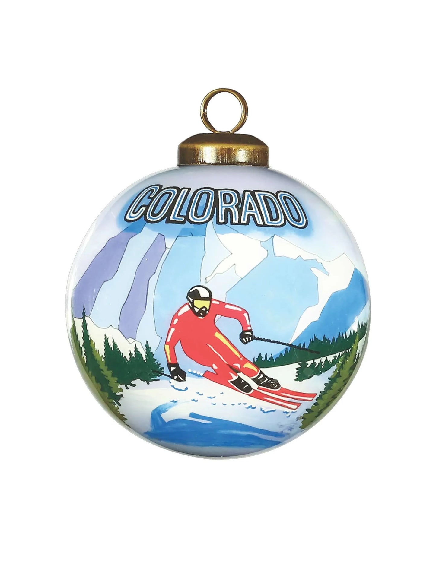 Colorado Hand Painted Glass Ornament