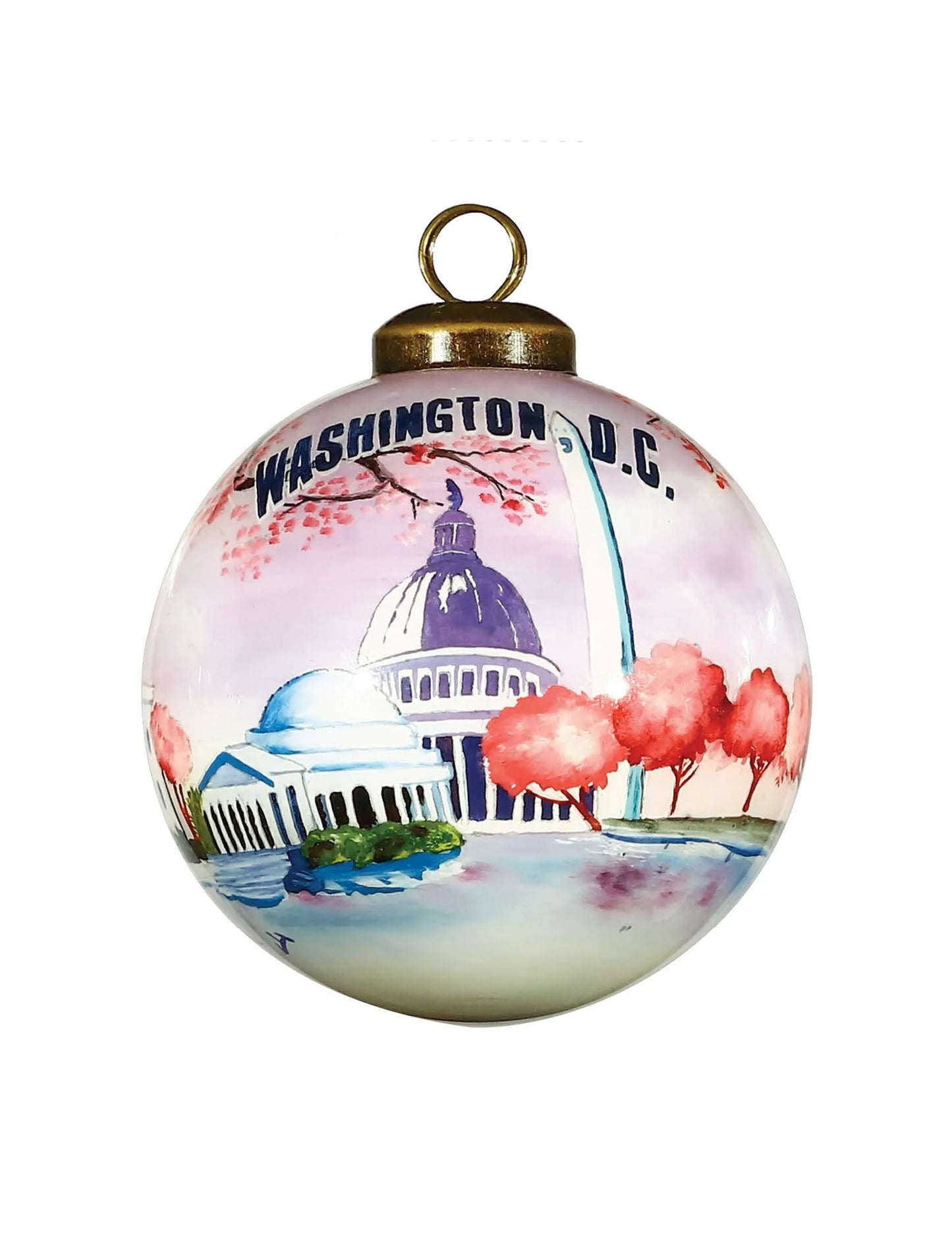 Washington D.C. Hand Painted Glass Ornament