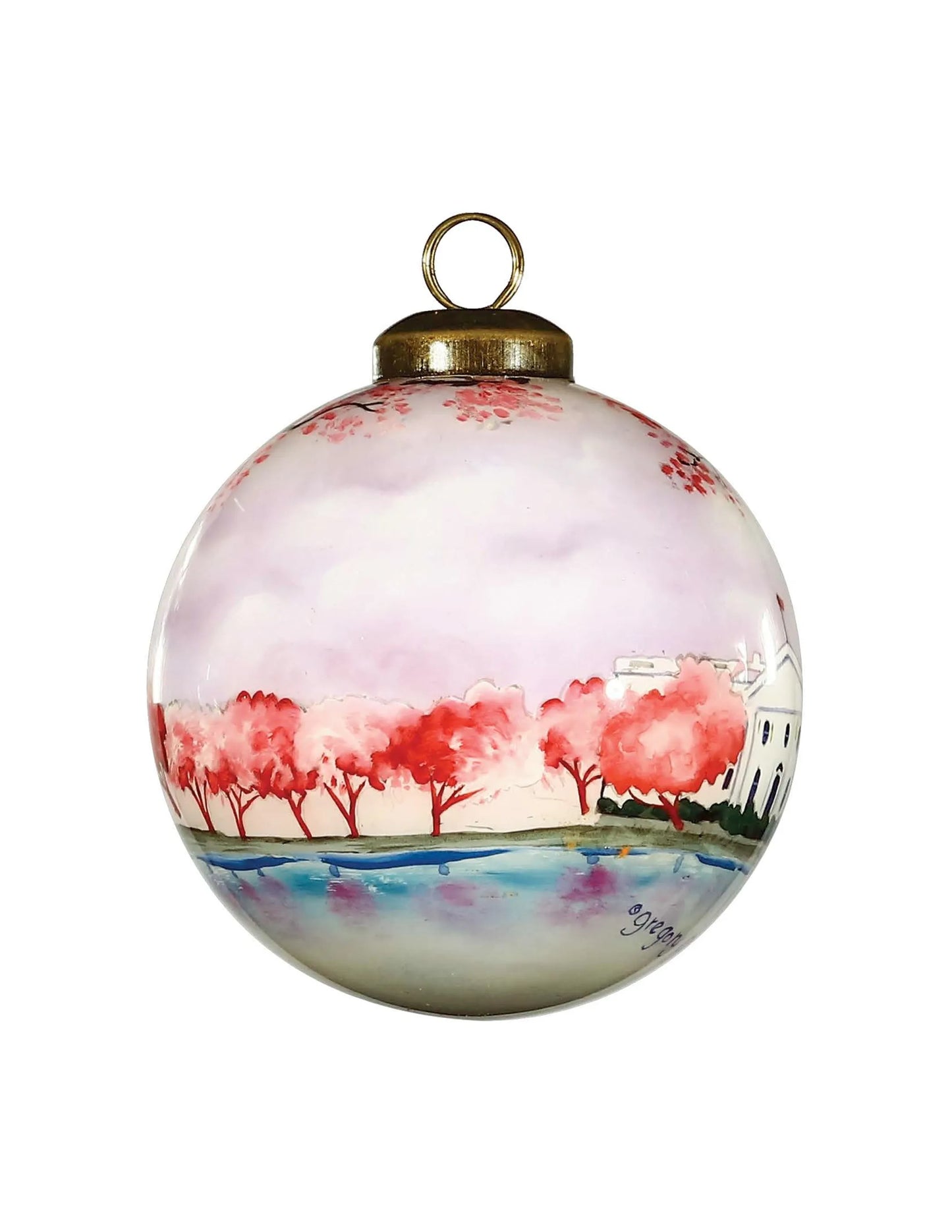 Washington D.C. Hand Painted Glass Ornament