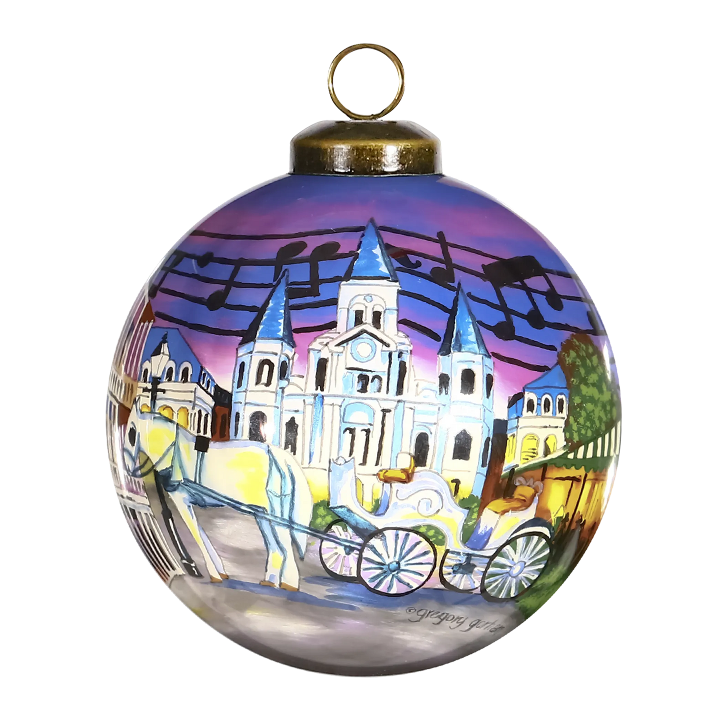 New Orleans Hand Painted Glass Ornament