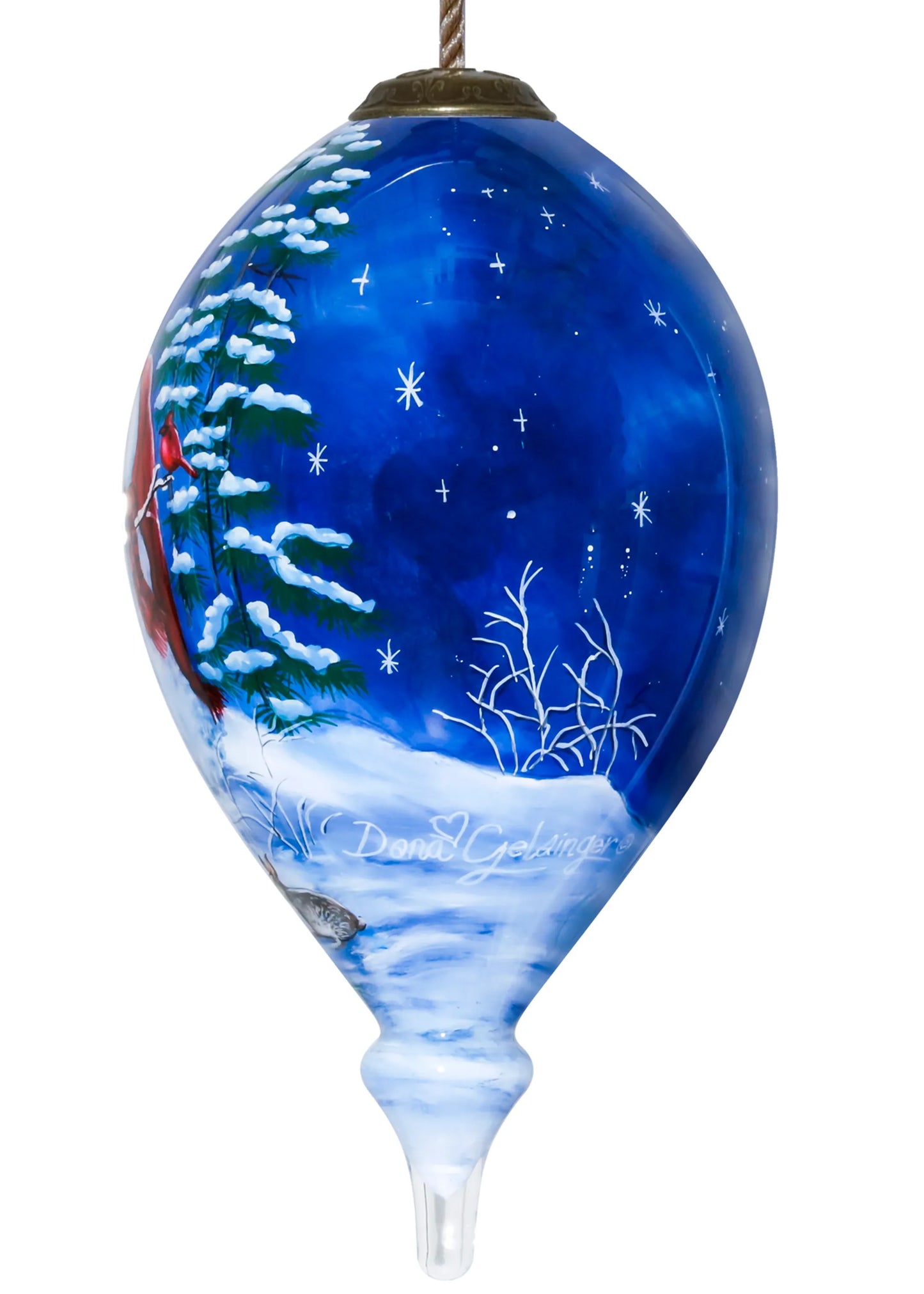 Heaven And Nature Sing Snowman Hand Painted Glass Ornament