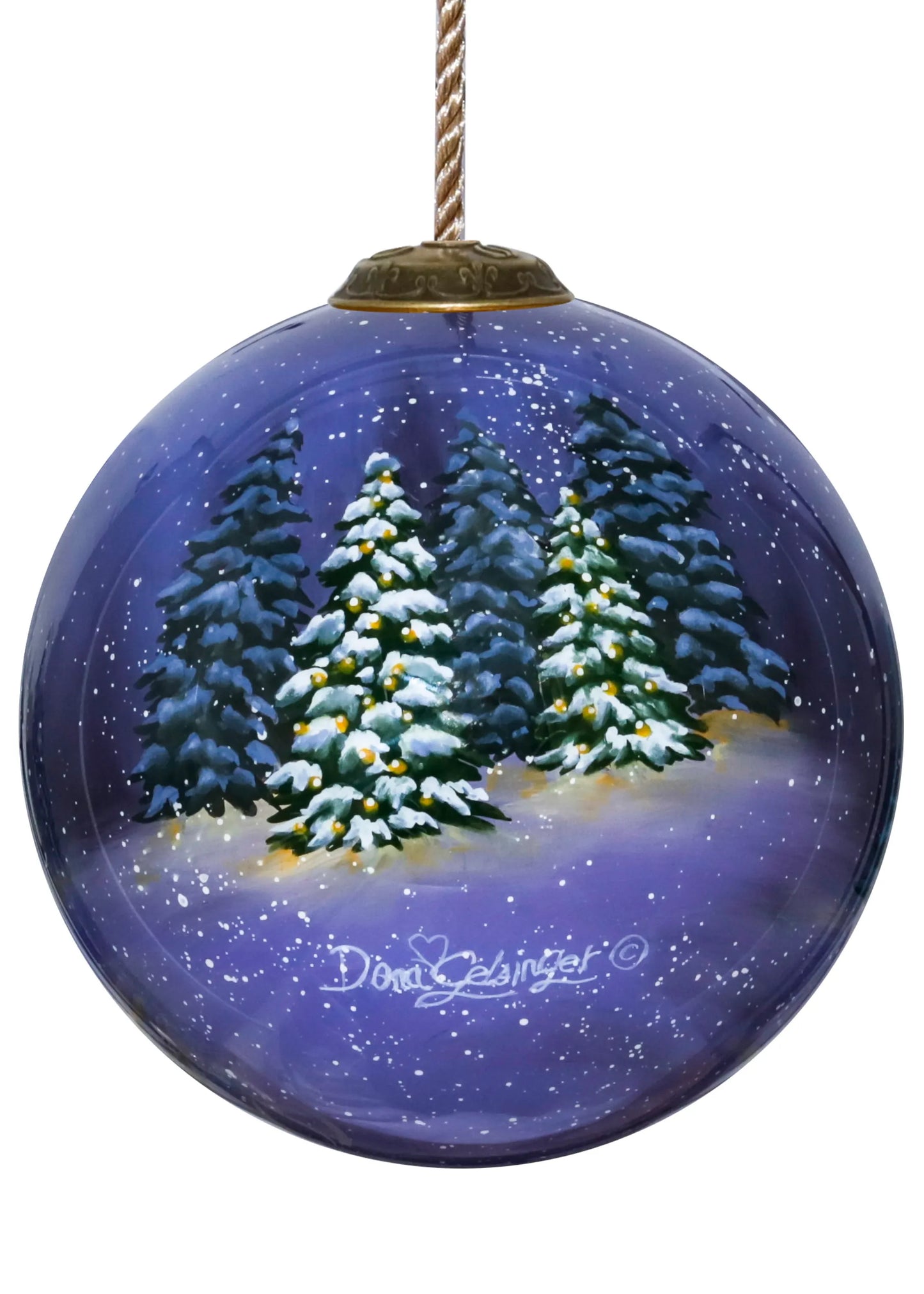 I'll Be Home For Christmas Hand Painted Glass Ornament