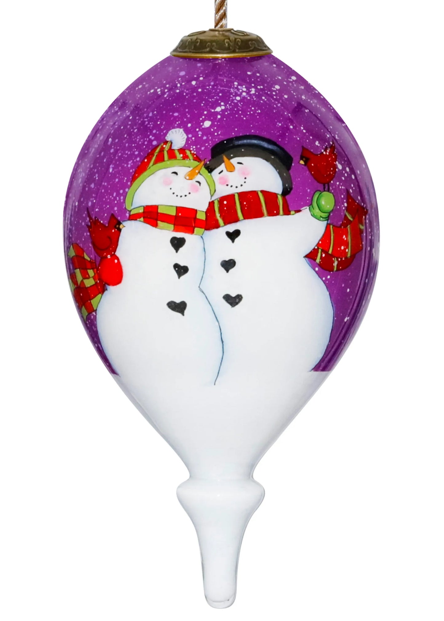 Snowman All I Want For Christmas Is You Hand Painted Glass Ornament