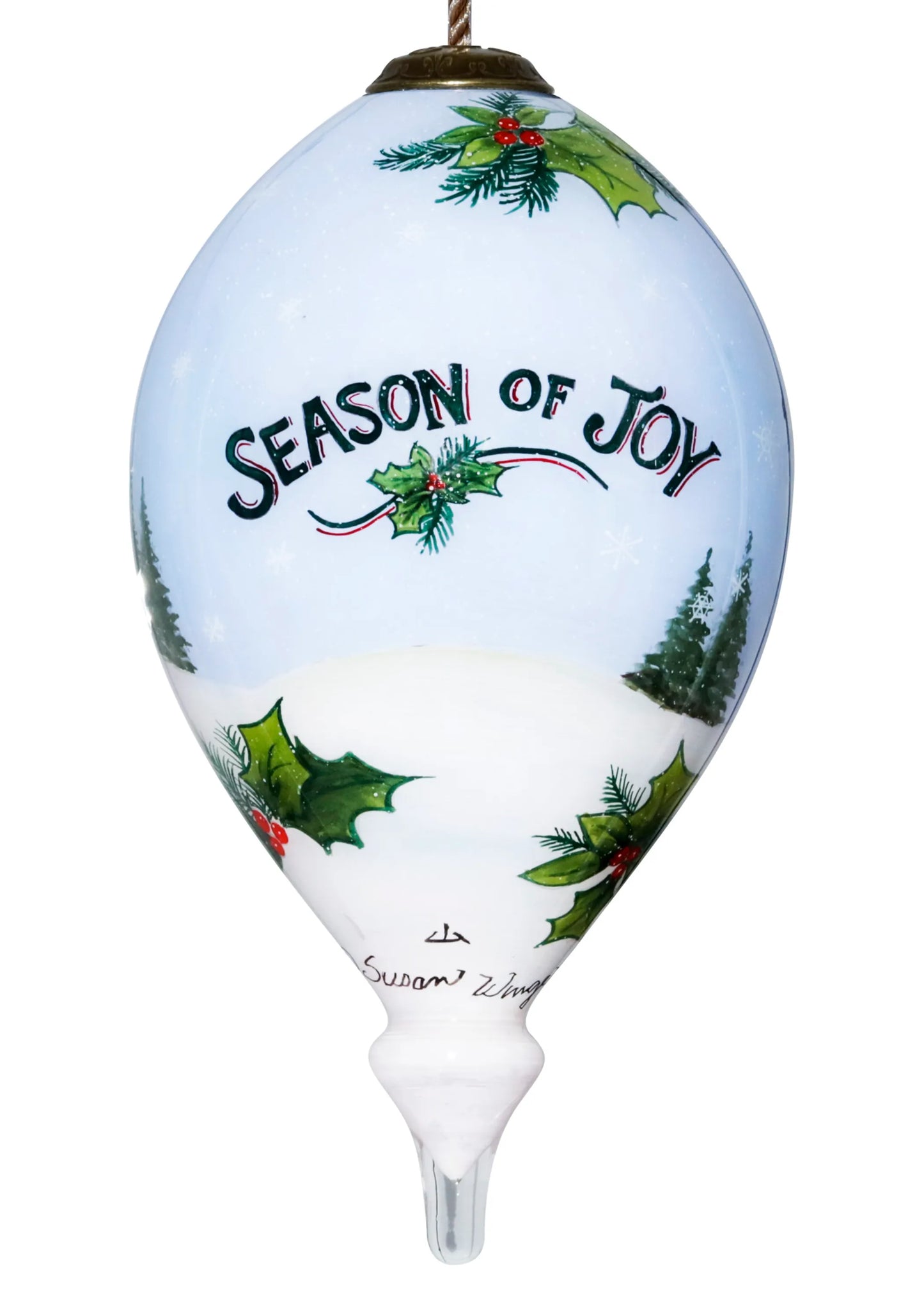 Christmas gifts car Hand Painted Glass Ornament