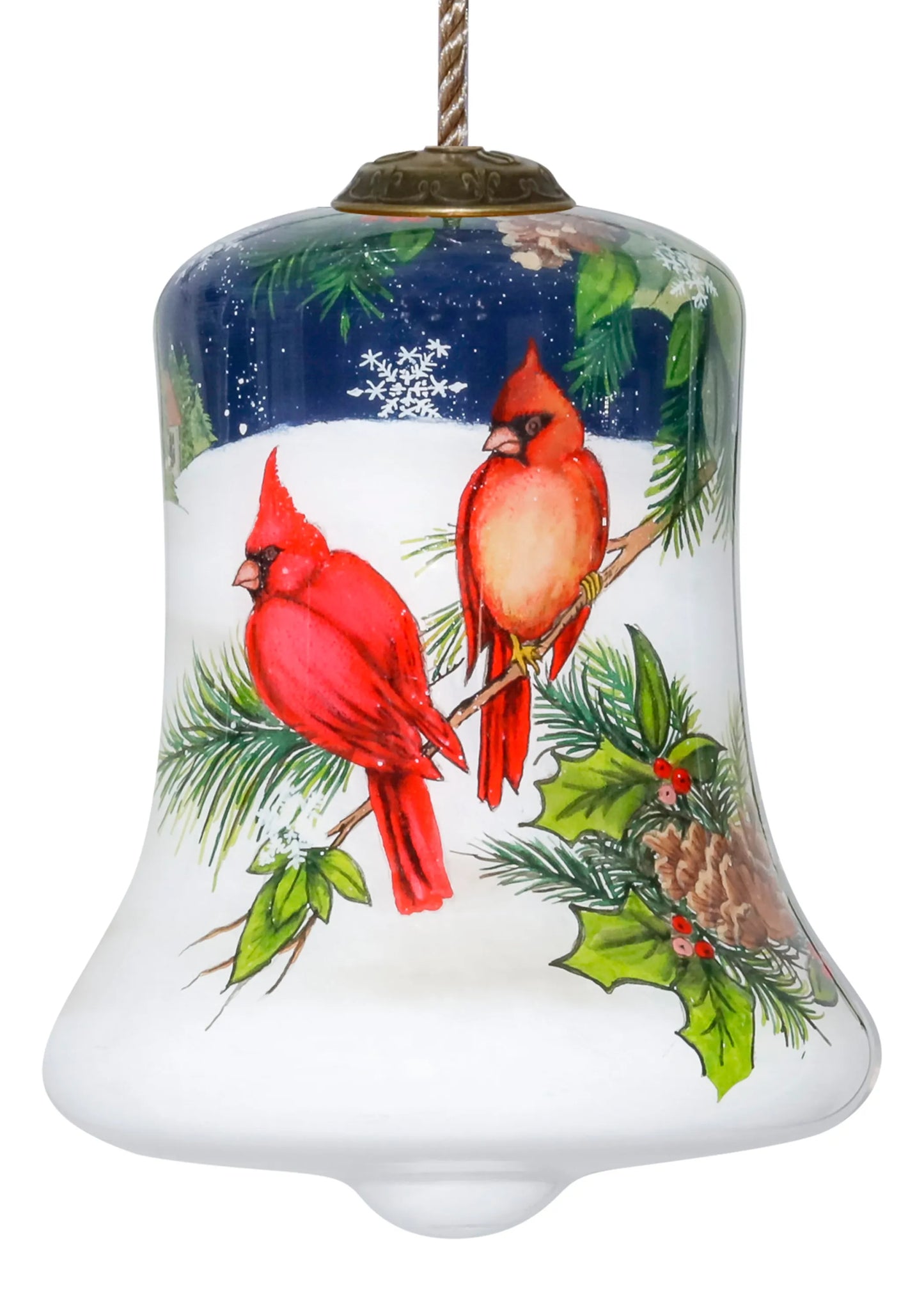 Cardinals Appear When Angels Are Near Hand Painted Glass Ornament