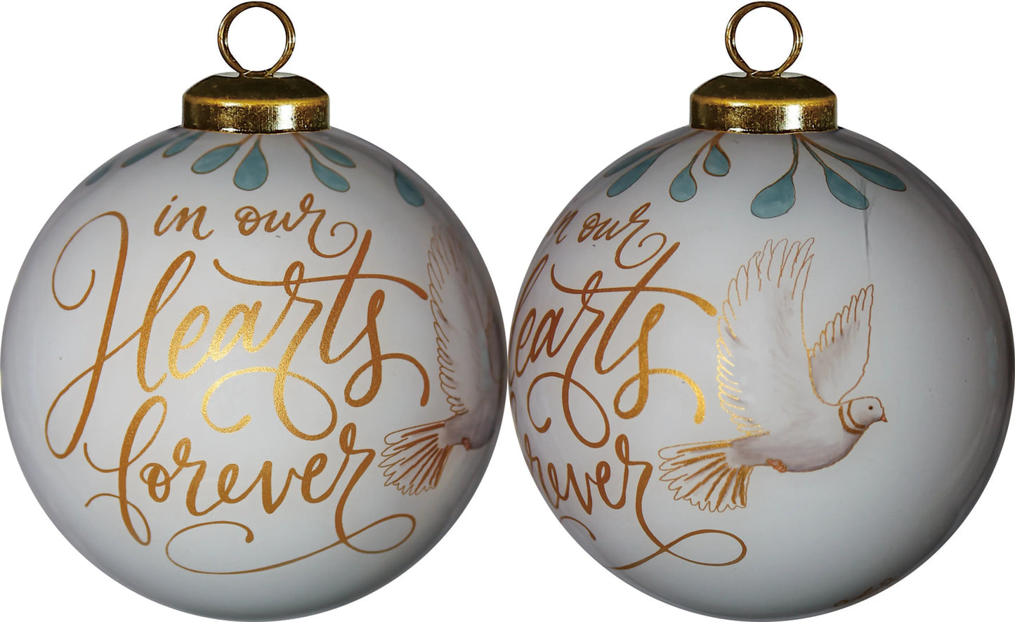 In Our Hearts Forever Hand Painted Glass Ornament