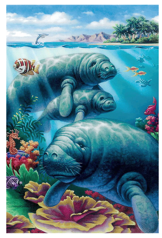 Manatees - 3D Postcard