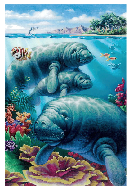 Manatees - 3D Postcard