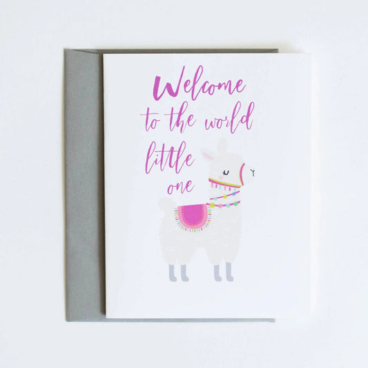 Pink Welcome To The World Little One Card