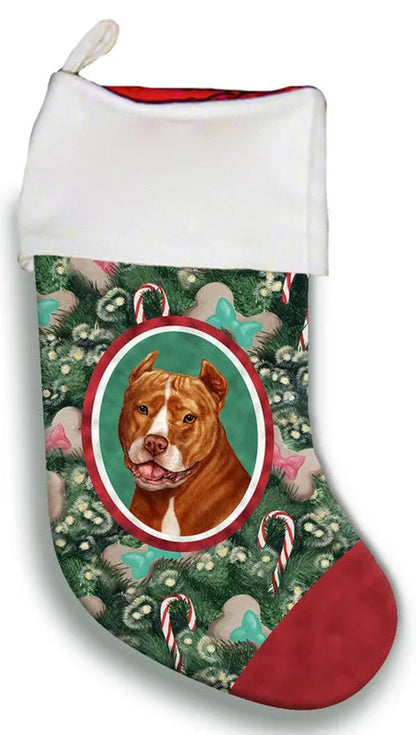 American Pit Bull Orange - Best of Breed Christmas Stocking