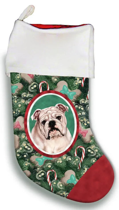 Bulldog White - Best of Breed Christmas Stocking..