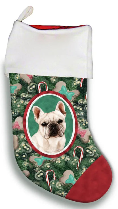 French Bulldog White - Best of Breed Christmas Stocking