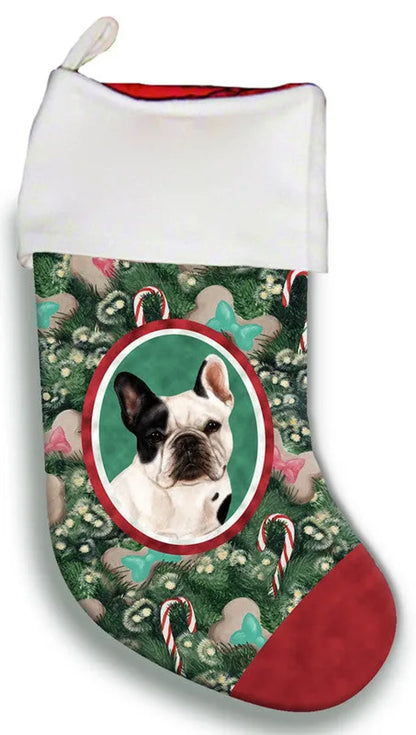 French Bulldog White/Black - Best of Breed Christmas Stocking