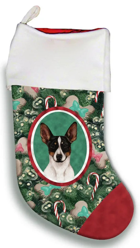 Rat Terrier Tri- Best of Breed Christmas Stocking