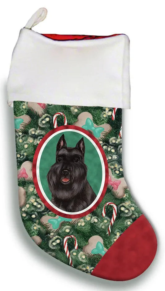 Schnauzer Black Cropped- Best of Breed Christmas Stocking