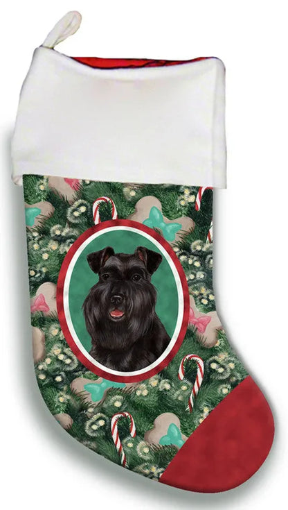 Schnauzer Black Uncropped- Best of Breed Christmas Stocking