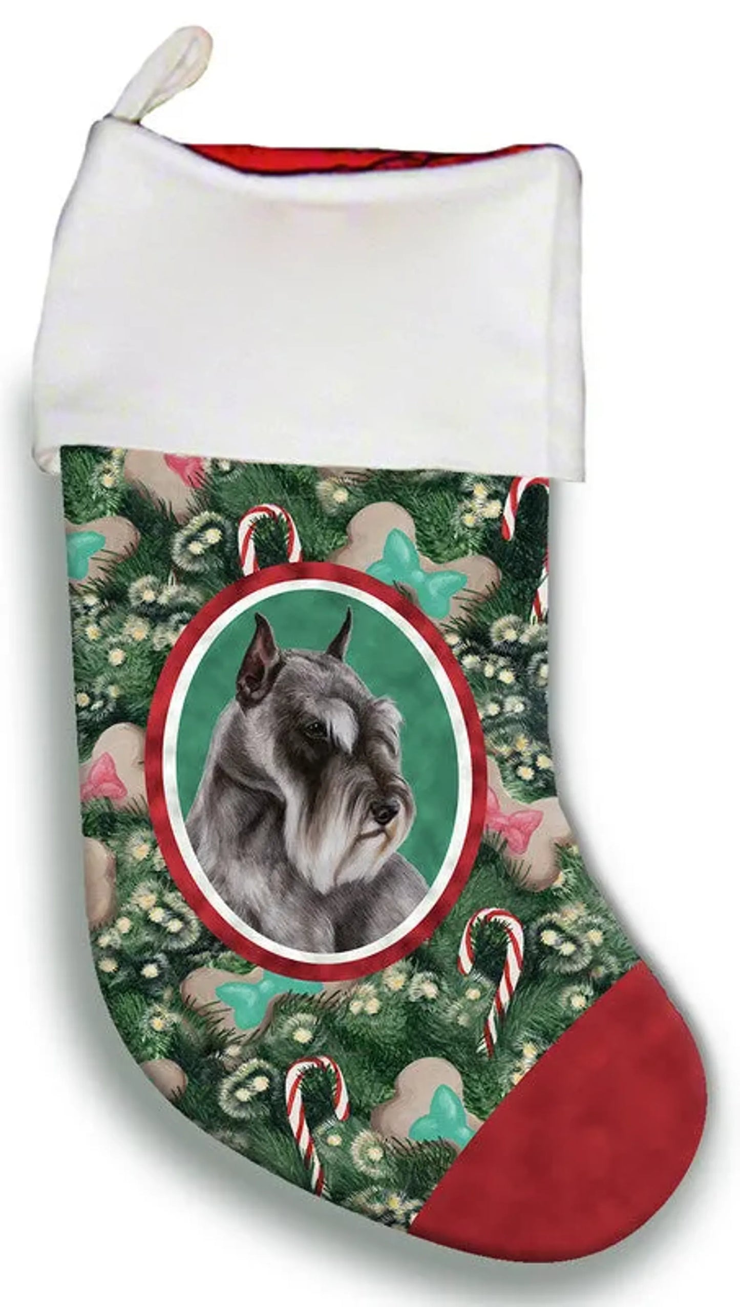 Schnauzer Grey Cropped- Best of Breed Christmas Stocking