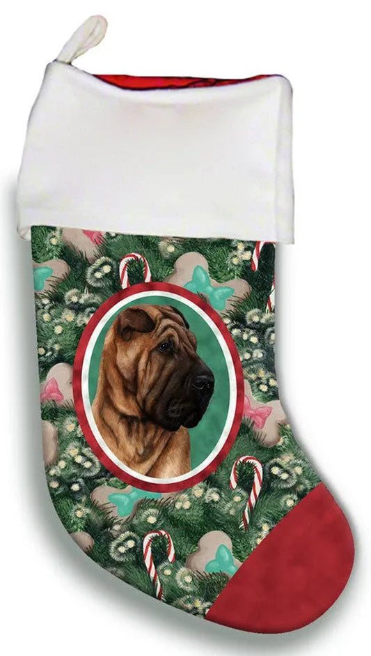 Shar Pei Fawn- Best of Breed Christmas Stocking