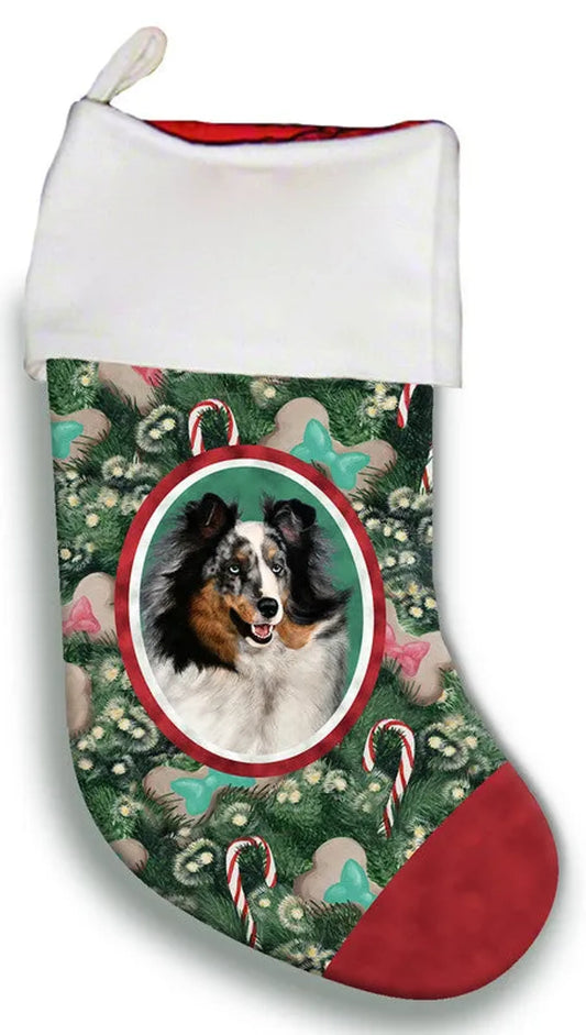 Sheltie Blue Merle- Best of Breed Christmas Stocking