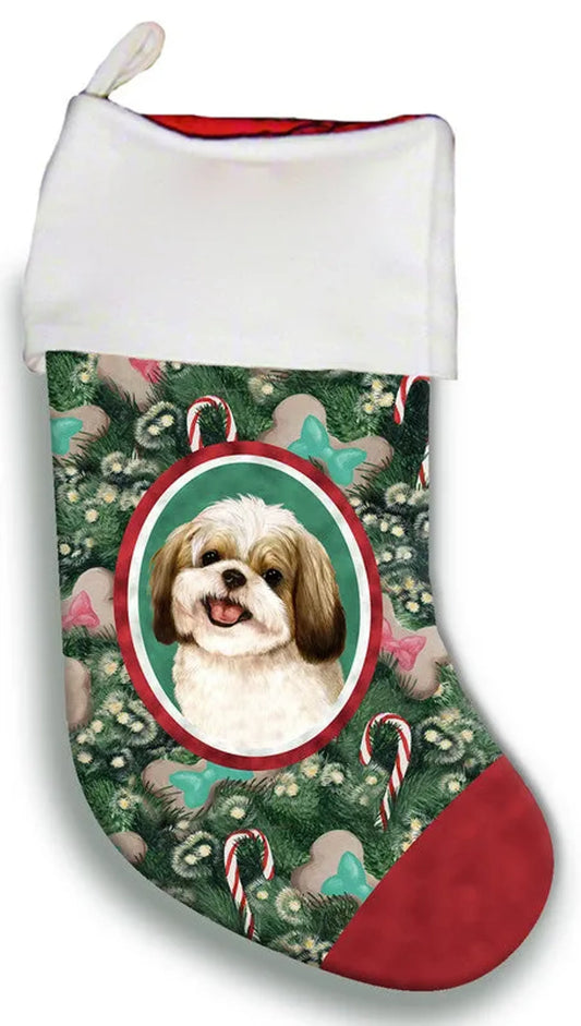 Shih Tzu Gold/White- Best of Breed Christmas Stocking