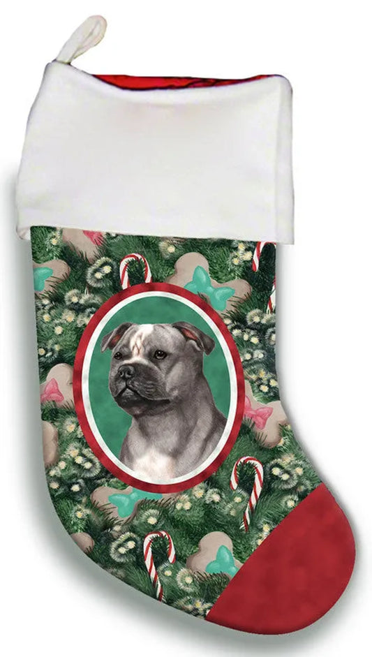 Staffordshire Bull Terrier Blue/White- Best of Breed Christmas Stocking