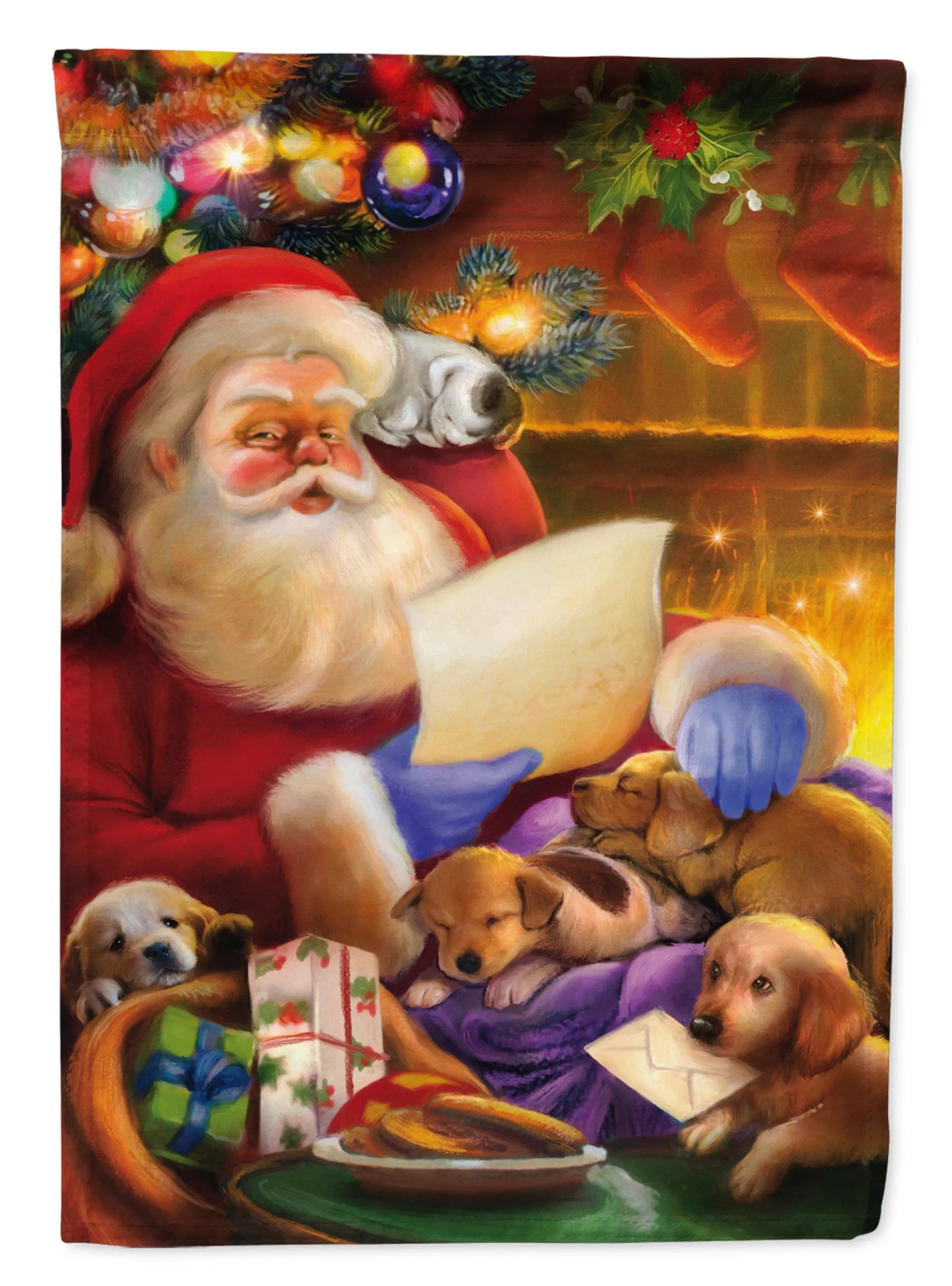 Christmas Dog Art Flag