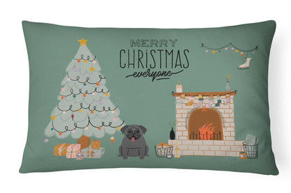 Christmas Everyone Dog Art Canvas Fabric Decorative Pillow