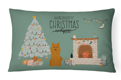 Christmas Everyone Dog Art Canvas Fabric Decorative Pillow