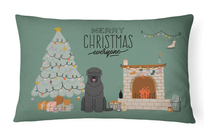 Christmas Everyone Dog Art Canvas Fabric Decorative Pillow