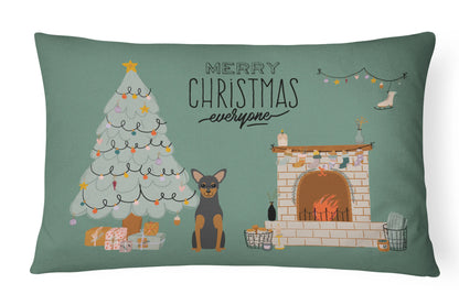 Christmas Everyone Dog Art Canvas Fabric Decorative Pillow