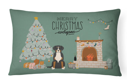 Christmas Everyone Dog Art Canvas Fabric Decorative Pillow