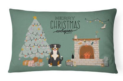 Christmas Everyone Dog Art Canvas Fabric Decorative Pillow